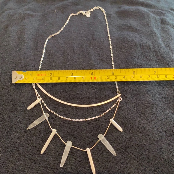 Jade & Jasper Brand Layered Silver Tone Crystal Necklace - Picture 6 of 7